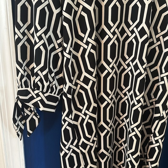 NWT Women’s Mud Pie Anderson Black/Pearl Lattice Dress Size Medium 8-10 - Picture 10 of 11